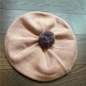 Kids Pink Pom-Pom Beret Hat from 7AM